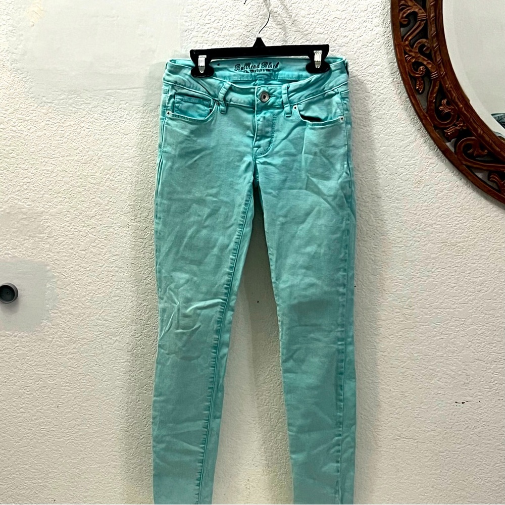 Turquoise low rise bullhead jeans
